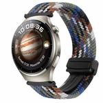 For Huawei Watch 4 Pro 22mm Magnetic Buckle Braided Watch Band(Denim Colorful)