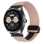 For Huawei Watch Buds 22mm Magnetic Buckle Braided Watch Band(Starlight Pink)