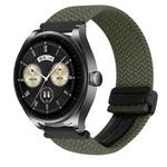 For Huawei Watch Buds 22mm Magnetic Buckle Braided Watch Band(Metallic Gray)