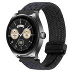 For Huawei Watch Buds 22mm Magnetic Buckle Braided Watch Band(Black)