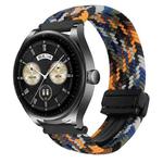 For Huawei Watch Buds 22mm Magnetic Buckle Braided Watch Band(Camouflage Color)