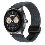For Huawei Watch Buds 22mm Magnetic Buckle Braided Watch Band(Space Gray)