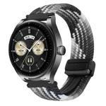 For Huawei Watch Buds 22mm Magnetic Buckle Braided Watch Band(Z Dark Chocolate)