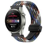 For Huawei Watch 3 Pro New 22mm Magnetic Buckle Braided Watch Band(Denim Colorful)