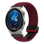 For Huawei Watch GT3 Pro 46mm 22mm Magnetic Buckle Braided Watch Band(Black Sand Red)