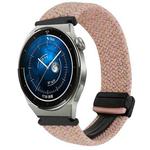 For Huawei Watch GT3 Pro 46mm 22mm Magnetic Buckle Braided Watch Band(Pink)