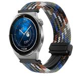 For Huawei Watch GT3 Pro 46mm 22mm Magnetic Buckle Braided Watch Band(Denim Colorful)