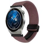 For Huawei Watch GT3 Pro 46mm 22mm Magnetic Buckle Braided Watch Band(Smoky Purple)