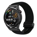 For Huawei Watch GT Runner 22mm Magnetic Buckle Braided Watch Band(Metallic Black)