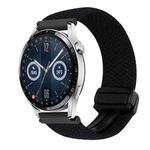 For Huawei Watch GT3 46mm 22mm Magnetic Buckle Braided Watch Band(Metallic Black)