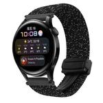 For Huawei Watch 3 22mm Magnetic Buckle Braided Watch Band(Stars Black)