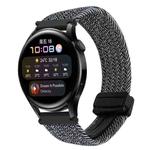 For Huawei Watch 3 22mm Magnetic Buckle Braided Watch Band(Graphite Black)