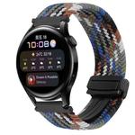 For Huawei Watch 3 22mm Magnetic Buckle Braided Watch Band(Denim Colorful)