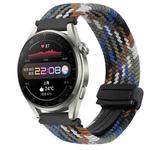 For Huawei Watch 3 Pro 22mm Magnetic Buckle Braided Watch Band(Denim Colorful)
