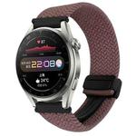 For Huawei Watch 3 Pro 22mm Magnetic Buckle Braided Watch Band(Smoky Purple)