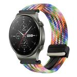 For Huawei Watch GT2 pro 22mm Magnetic Buckle Braided Watch Band(Colorful)