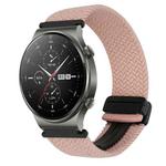 For Huawei Watch GT2 pro 22mm Magnetic Buckle Braided Watch Band(Starlight Pink)