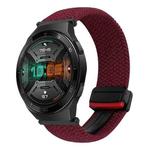 For Huawei Watch GT 2e 22mm Magnetic Buckle Braided Watch Band(Black Sand Red)