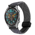 For Huawei Watch GT 22mm Magnetic Buckle Braided Watch Band(Graphite Black)