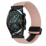 For Huawei Watch GT2 46mm 22mm Magnetic Buckle Braided Watch Band(Starlight Pink)