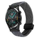 For Huawei Watch GT2 46mm 22mm Magnetic Buckle Braided Watch Band(Graphite Black)