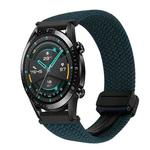 For Huawei Watch GT2 46mm 22mm Magnetic Buckle Braided Watch Band(Forest Green)