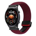 For Honor Watch GS 4 22mm Magnetic Buckle Braided Watch Band(Black sand red)