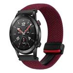 For Honor Watch GS 3i 22mm Magnetic Buckle Braided Watch Band(Black sand red)