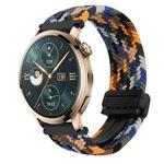For Honor Watch 4 Pro 22mm Magnetic Buckle Braided Watch Band(Camouflage Colorful)
