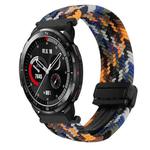 For Honor Watch GS Pro 22mm Magnetic Buckle Braided Watch Band(Camouflage Colorful)