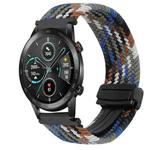 For Honor Magic Watch 2 46mm 22mm Magnetic Buckle Braided Watch Band(Denim Colorful)