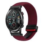 For Honor Magic Watch 22mm Magnetic Buckle Braided Watch Band(Black sand red)