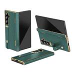 For Samsung Galaxy Z Fold7 Retractable Wrist Strap Invisible Stand Phone Case(Green)