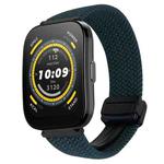 For Amazfit  Watch Bip 5 22mm Magnetic Buckle Braided Watch Band(Forest Green)