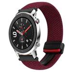 For Amazfit Watch GTR 4 22mm Magnetic Buckle Braided Watch Band(Black Sand Fed)