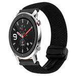 For Amazfit Watch GTR 4 22mm Magnetic Buckle Braided Watch Band(Black)