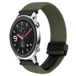 For Amazfit Watch GTR 4 22mm Magnetic Buckle Braided Watch Band(Olive Green)