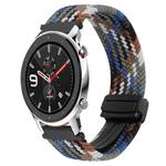 For Amazfit Watch GTR 4 22mm Magnetic Buckle Braided Watch Band(Denim Colors)