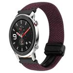 For Amazfit Watch GTR 4 22mm Magnetic Buckle Braided Watch Band(Crimson Cherry)