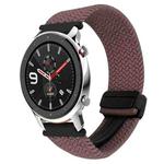 For Amazfit Watch GTR 4 22mm Magnetic Buckle Braided Watch Band(Smoky Purple)