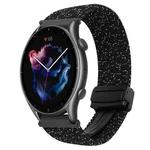 For Amazfit Watch GTR 3 22mm Magnetic Buckle Braided Watch Band(Stars Black)