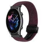 For Amazfit Watch GTR 3 22mm Magnetic Buckle Braided Watch Band(Crimson Cherry)