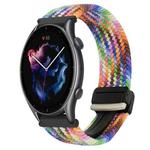 For Amazfit Watch GTR 3 Pro 22mm Magnetic Buckle Braided Watch Band(Colorful)