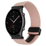 For Amazfit Watch GTR 2e 22mm Magnetic Buckle Braided Watch Band(Pink)