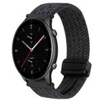 For Amazfit Watch GTR 2e 22mm Magnetic Buckle Braided Watch Band(Graphite Black)