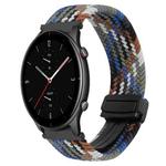 For Amazfit Watch GTR 2e 22mm Magnetic Buckle Braided Watch Band(Denim Colors)