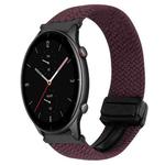 For Amazfit Watch GTR 2e 22mm Magnetic Buckle Braided Watch Band(Crimson Cherry)