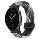 For Amazfit Watch GTR 2e 22mm Magnetic Buckle Braided Watch Band(Z Dark Chocolate)