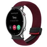 For Amazfit Watch GTR 2 22mm Magnetic Buckle Braided Watch Band(Wine Red)