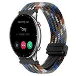 For Amazfit Watch GTR 2 22mm Magnetic Buckle Braided Watch Band(Denim Colors)